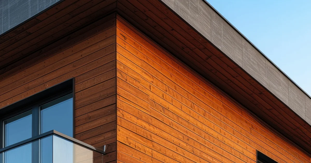 Wood siding exterior close-up
